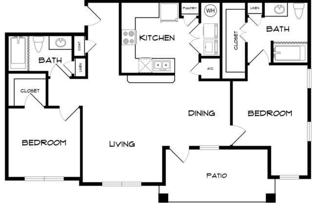 2 beds, 2 baths, 1,145 sqft, $1,760