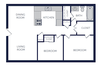 2 beds, 1 bath, 763 sqft, $1,548