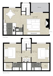 2 beds, 2.5 baths, 1,200 sqft, $3,490