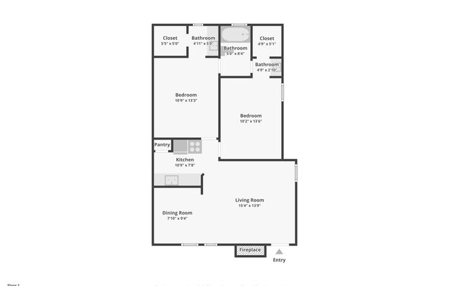 2 beds, 1 bath, 835 sqft, $999, Unit 210