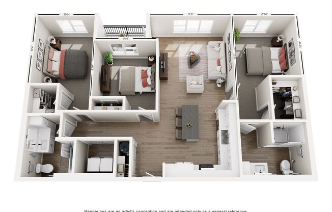 3 beds, 2 baths, 1,275 sqft, $2,075, Unit 2-303