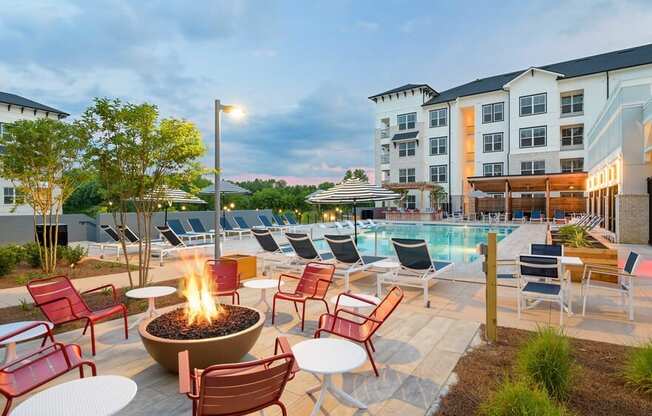 Swimming pool with chairs at The Eddy at Riverview, Georgia