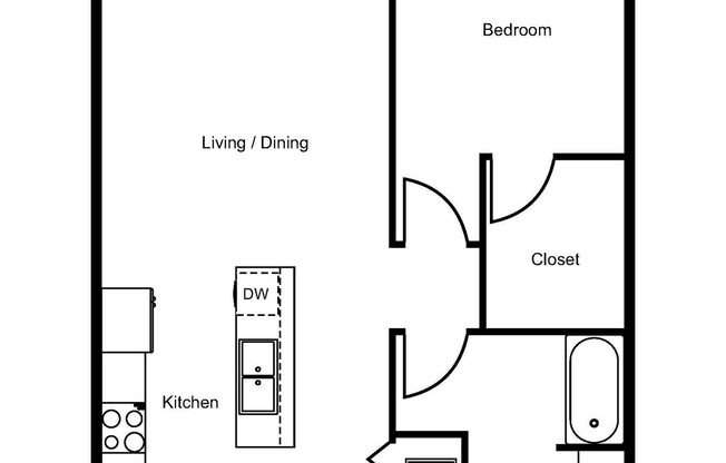 1 bed, 1 bath, 768 sqft, $1,600, Unit 4876-211