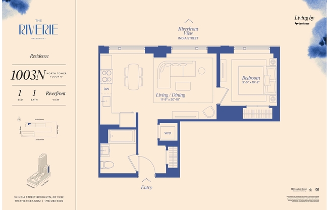 1 bed, 1 bath, $4,935, Unit 1003N