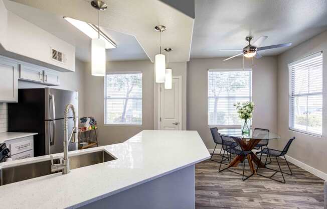 White Quartz Countertops in specific apartments