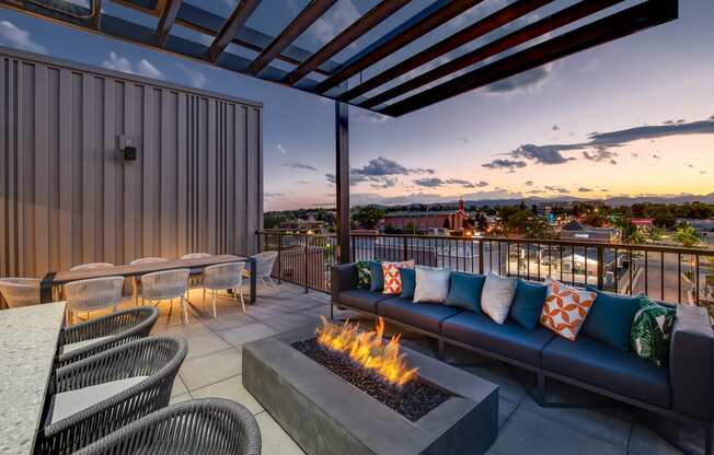 West 38 Apartments Fire Pit with Seating Area