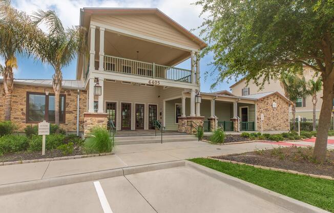 a close up of a street in front of a house