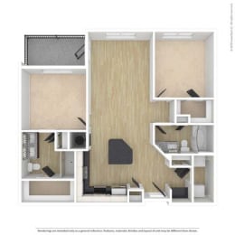 2 beds, 2 baths, 1,073 sqft, $1,930