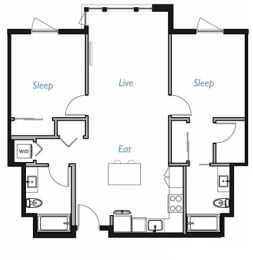 2 beds, 2 baths, 1,000 sqft, $3,628