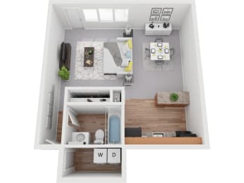 Studio, 1 bath, 518 sqft, $1,155