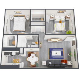 2 beds, 1 bath, 720 sqft, $1,073