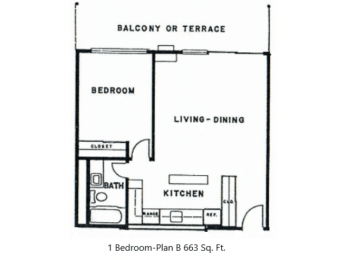 1 bed, 1 bath, 663 sqft, $1,200