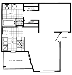 Studio, 1 bath, 550 sqft, $1,239