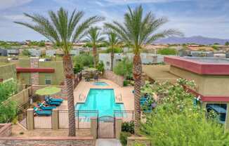 Pool & Pool Patio Arial View at Palm Valley Villas in Goodyear, AZ