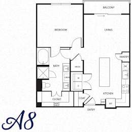 1 bed, 1 bath, 826 sqft, $1,330