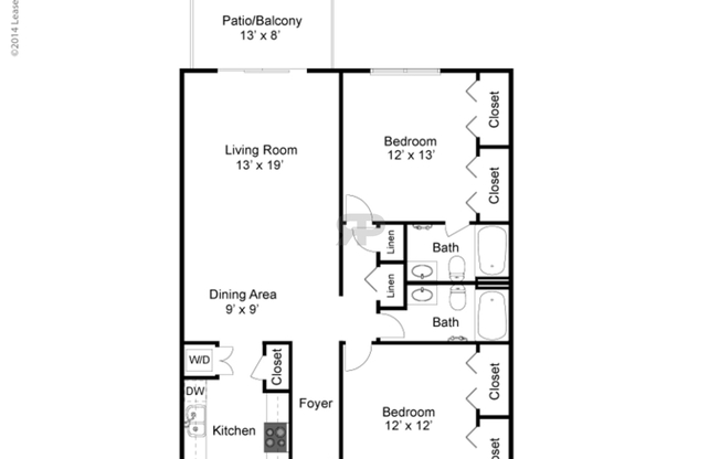 2 beds, 2 baths, 1,112 sqft, $2,189