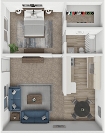 1 bed, 1 bath, 546 sqft, $760