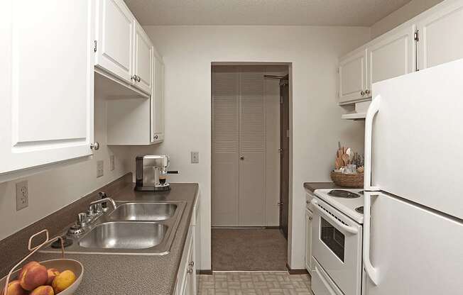 Kitchen in a windsor gates aparmtnets with double sink