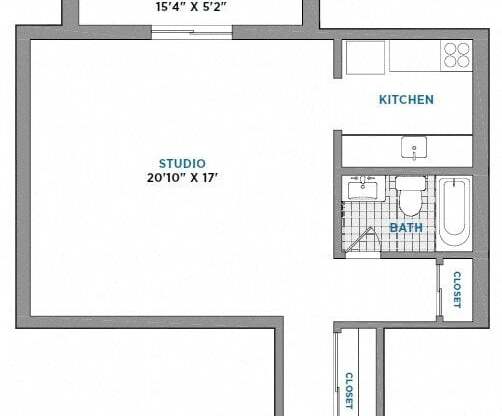 Studio, 1 bath, 480 sqft, $1,478