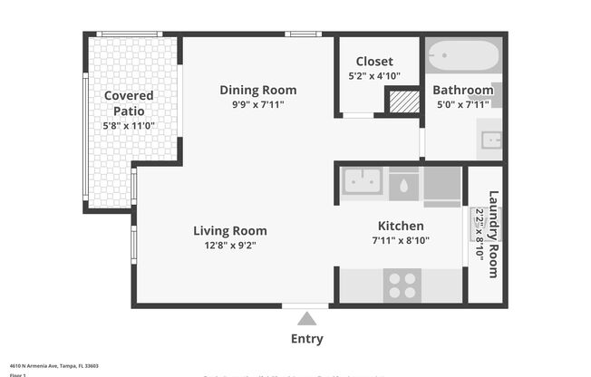Studio, 1 bath, 450 sqft, $1,056, Unit 807