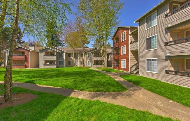 our apartments have a spacious courtyard with green grass
