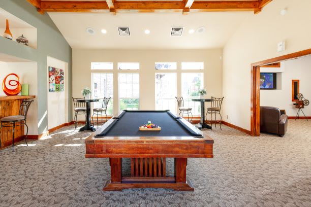 Billiards Table In Clubhouse at Trailside Apartments, Colorado