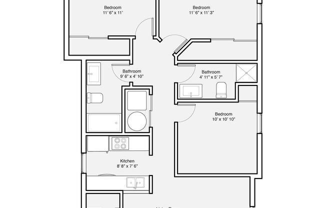 3 beds, 2 baths, 1,050 sqft, $1,915