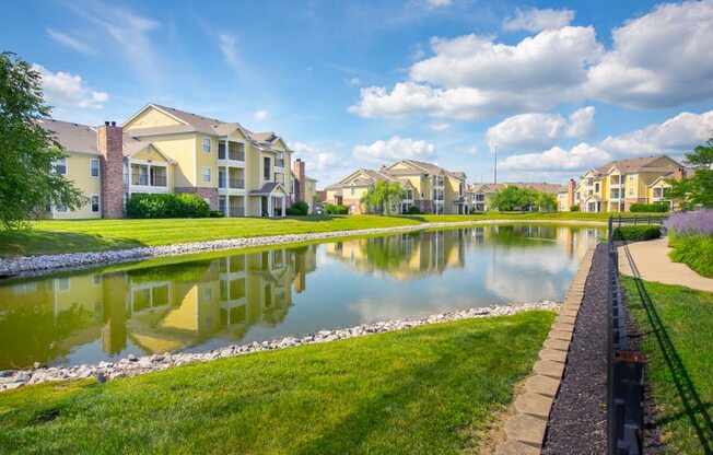 Lake With Lush Natural Surrounding at Center Point Apartments, Indianapolis, Indiana