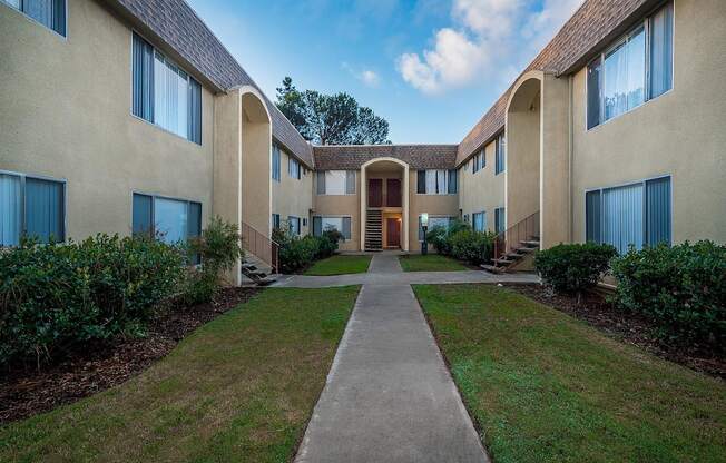 our apartments have a walkway to the front of the building