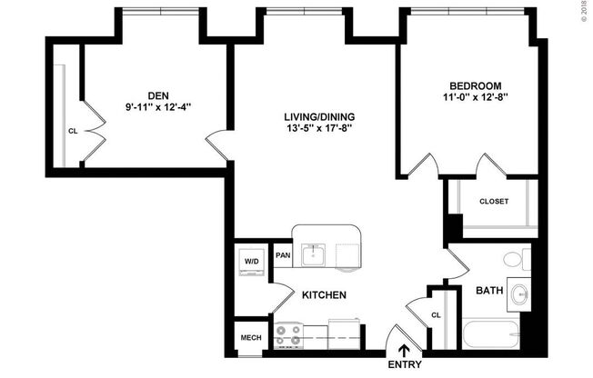 1 bed, 1 bath, 804 sqft, $2,800