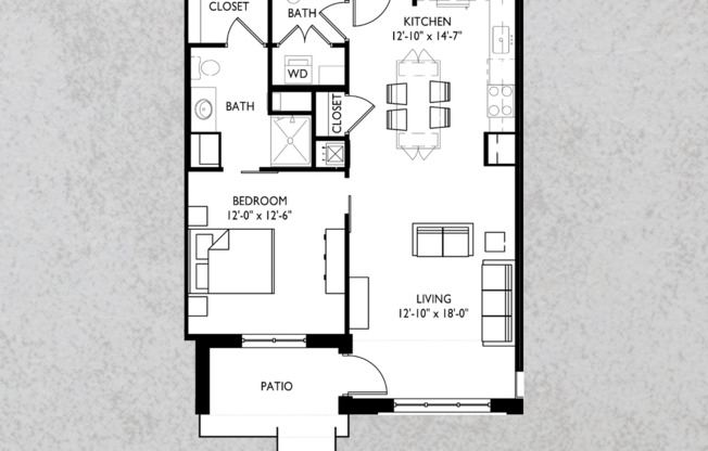 1 bed, 1.5 baths, 822 sqft, $1,900, Unit 107