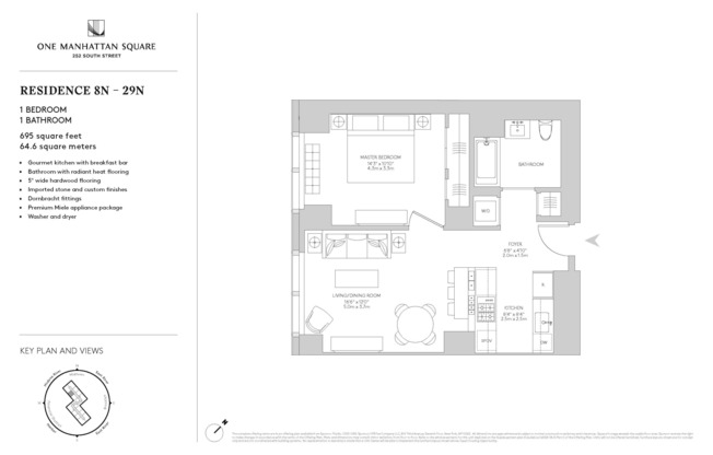1 bed, 1 bath, 695 sqft, $5,650, Unit 28N
