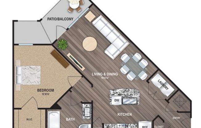 1 bed, 1 bath, 759 sqft, $1,271
