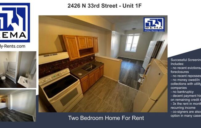 2 beds, 1 bath, $1,195, Unit 1F