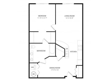 1 bed, 1 bath, 818 sqft, $2,074