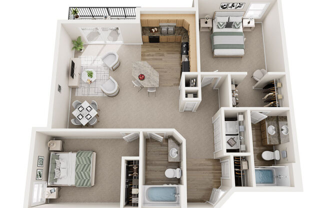 2 beds, 2 baths, 985 sqft, $1,275