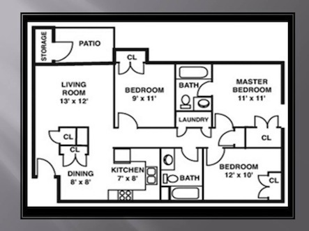 3 beds, 2 baths, 1,025 sqft, $1,450, Unit 601-D