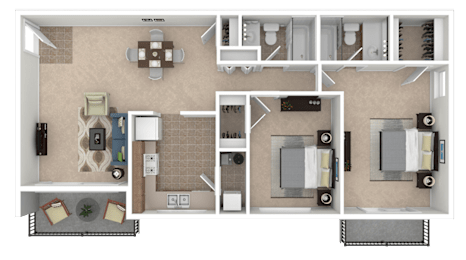 2 beds, 2 baths, 950 sqft, $1,775