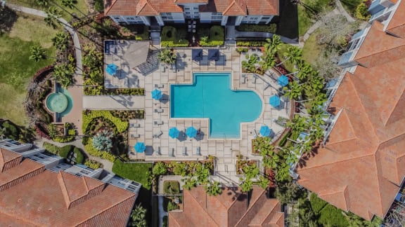 Thumbnail 24 of 26 - Drone Pool View at The Boot Ranch Apartments, Palm Harbor, 34685