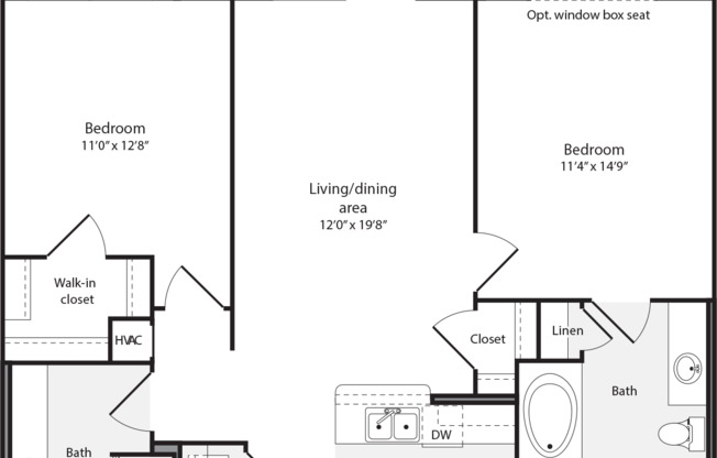 2 beds, 2 baths, 1,031 sqft, $2,528, Unit 305