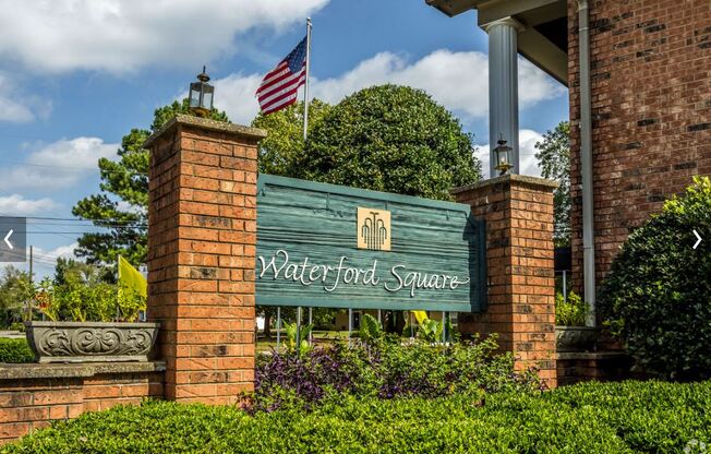 Waterford Square Apartments Sign in Huntsville, AL