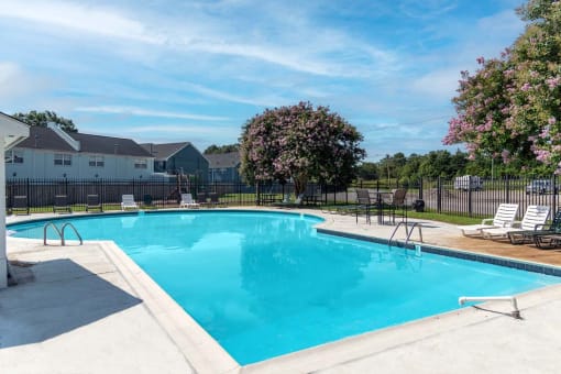 the swimming pool at the apartments for rent