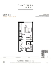 Studio, 1 bath, 475 sqft, $1,915