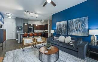 Living room at Aspire at 610 apartments