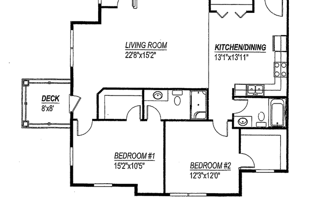 2 beds, 2 baths, 1,019 sqft, $1,180, Unit 202