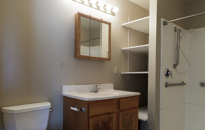 Some--but not all--apartments in this community feature walk-in showers.