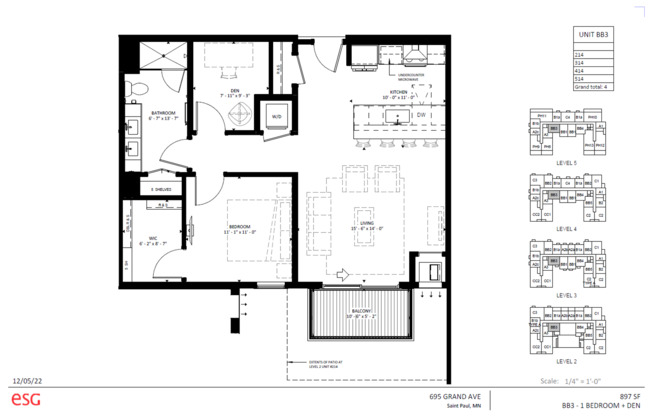 1 bed, 1 bath, 897 sqft, $2,695, Unit 314