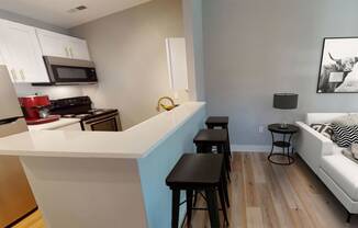 Brixin Franklin Apartments & Townhomes Renovated Kitchen Living Room