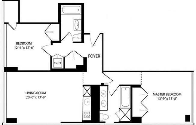 2 beds, 2 baths, 1,139 sqft, $9,250, Unit 33A