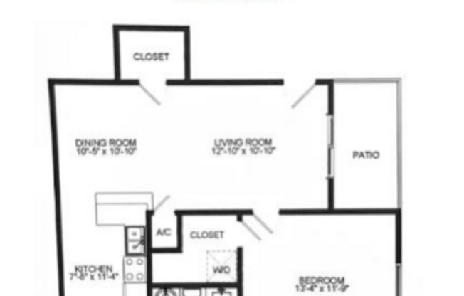 1 bed, 1 bath, 640 sqft, $1,245